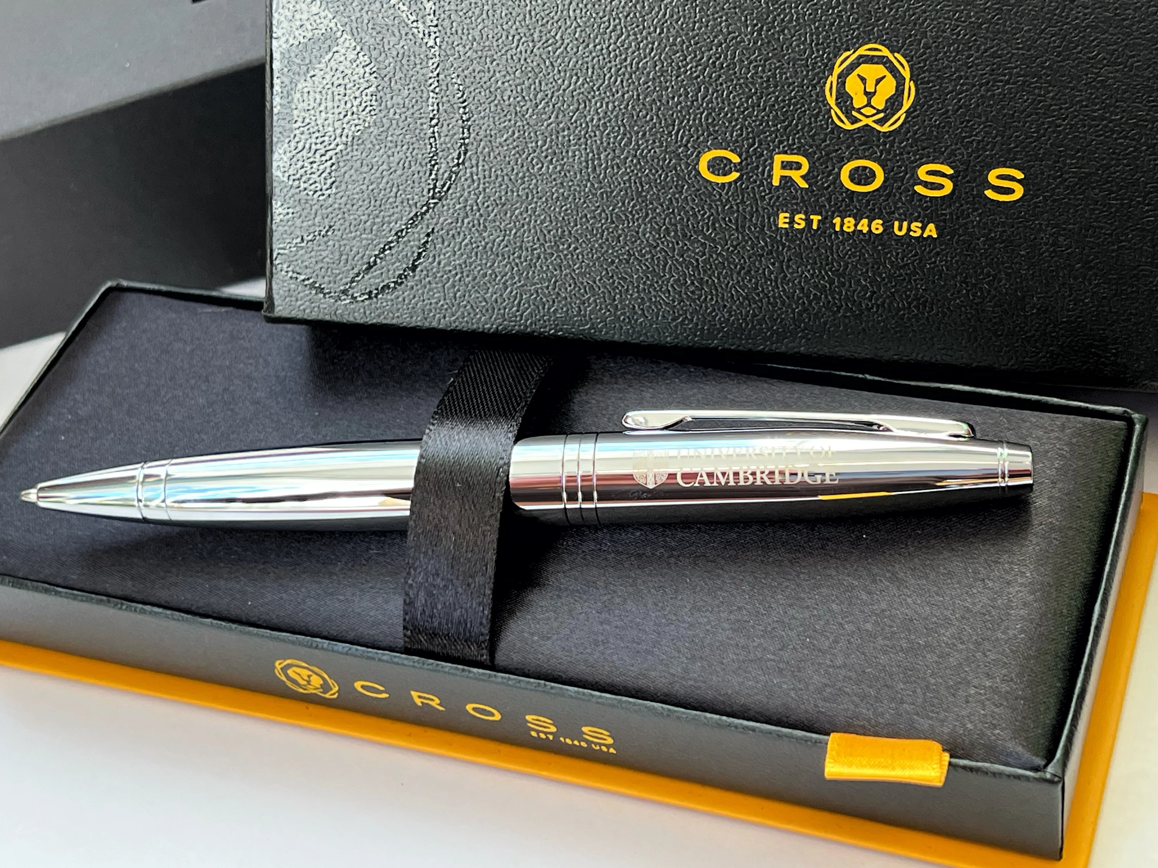 University of Cambridge Cross Calais Chrome Ball Pen - Image 2